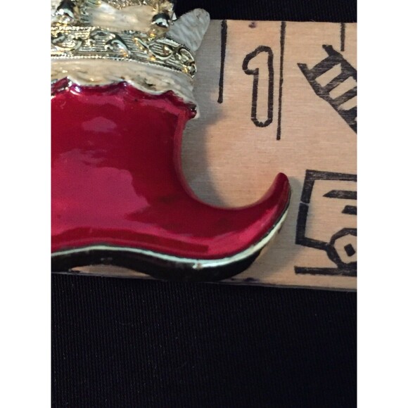 Vtg Scotty Dog In Christmas Stocking Pin Holiday Jewelry - Picture 5 of 6